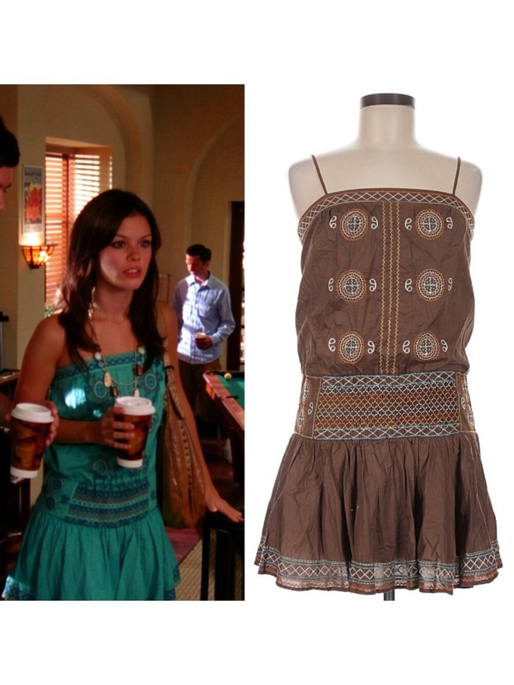 ASO THE OC SUMMER ROBERTS RACHEL BILSON Embroidered Tunic Alt Color Y2K VINTAGE